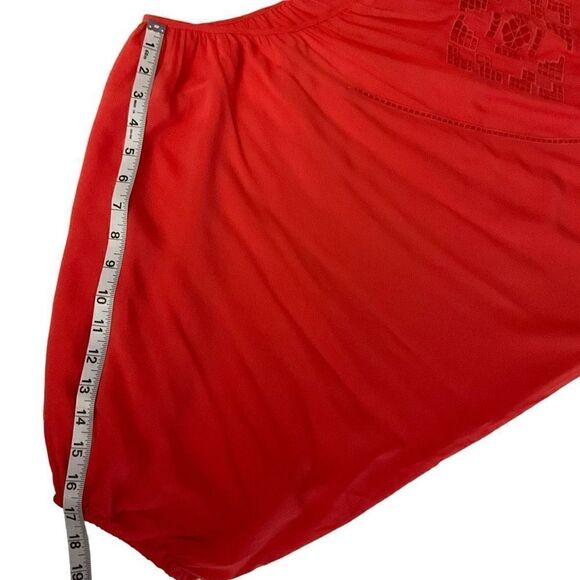 Akualani Blouse Swimsuit Coverup Coral Orange Embroidery Oversized Women Large - Picture 5 of 10